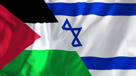 Animación-De-Banderas-De-Israel-Y-Palestina-Ondeando