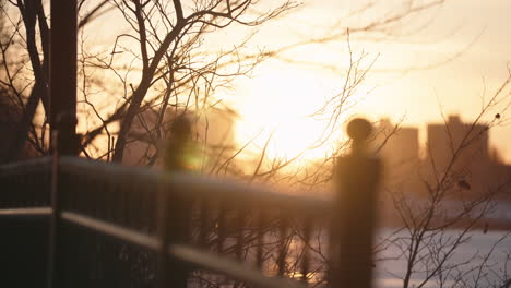 Scenic-View-Of-Sunset-In-Sherbrook-Quebec-Canada---medium-shot