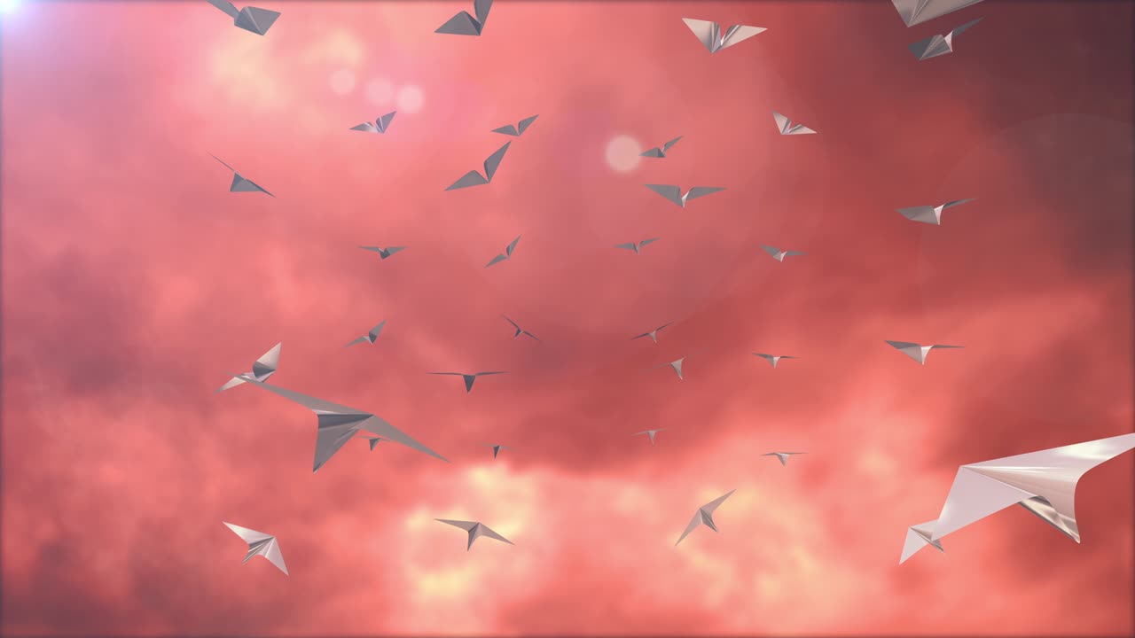 종이 비행기 비행 루프 애니메이션