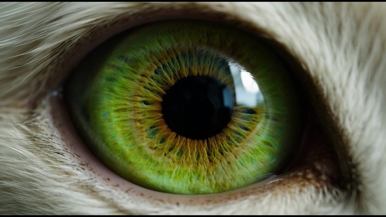 Extreme Close-up of a Cat's Vibrant Green Eye