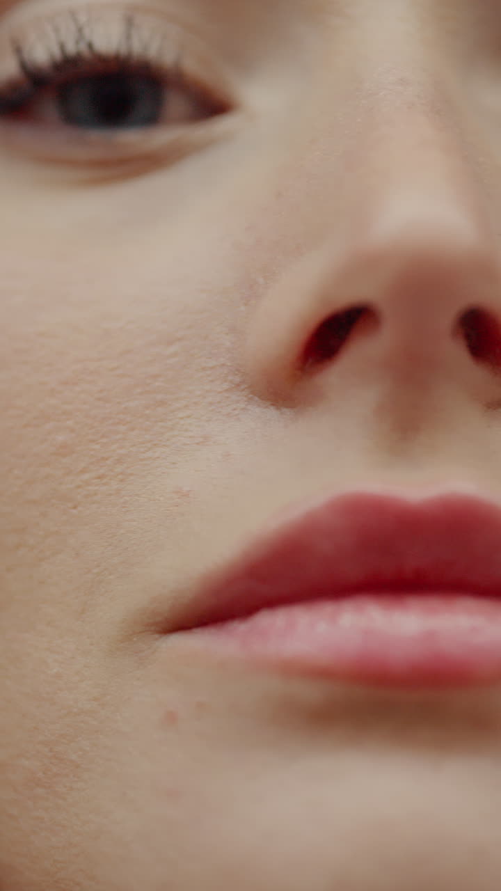 Close-up woman's face with makeup