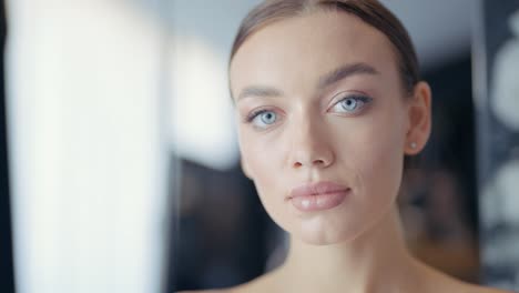 close-up portrait of a beautiful woman