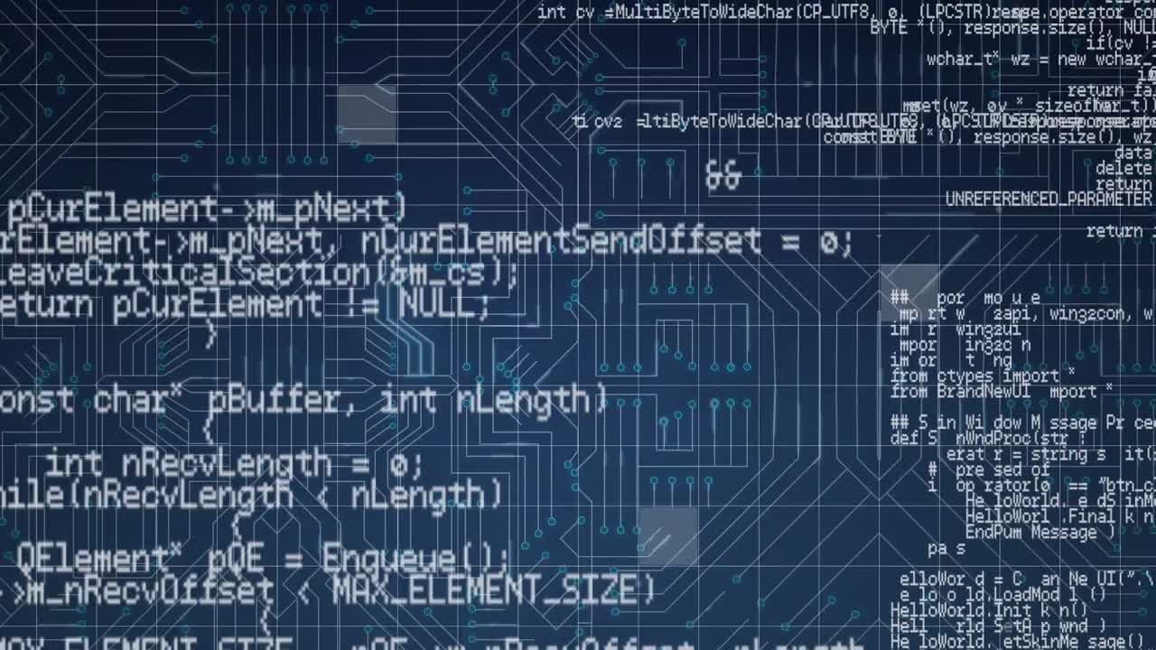 Animation of data processing over computer circuit board