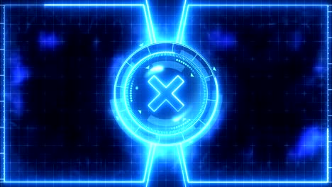 futuristic sports game loop animation. versus fight background. radar neon digital display. x target mark. game control interface element. battle fight sports competition.