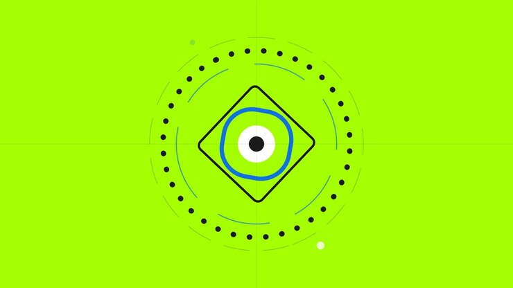 Abstract Motion Graphic with Rotating Square and Circular Elements
