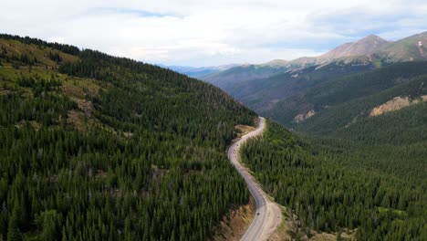 Carretera-Escénica-A-Través-De-Las-Montañas-Rocosas-De-Colorado-|-Paso-Elevado-Aéreo-Panorámica-|-Verano-2021