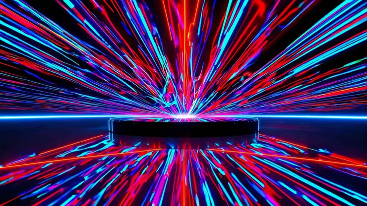 Neon Light Speed Lines Product Display