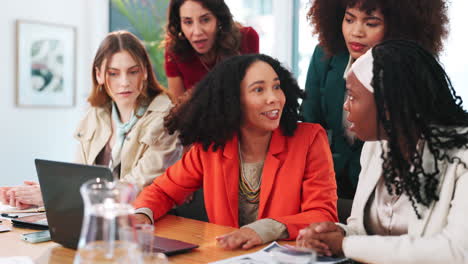 happy diverse businesswomen celebrating success