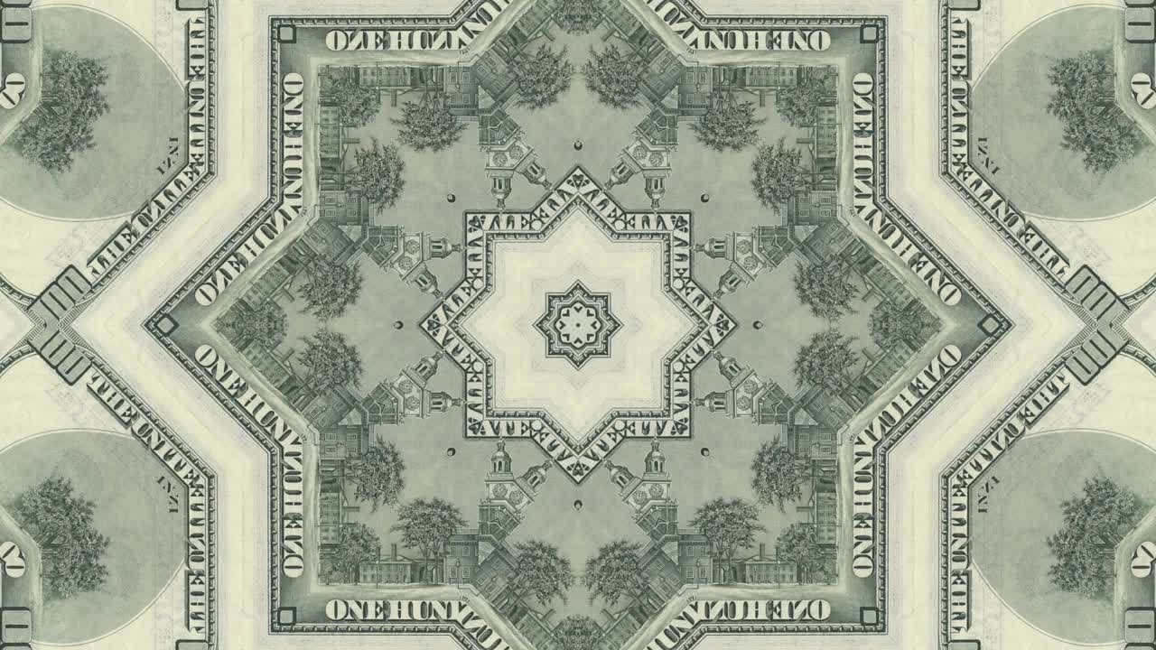 아브스트랙트 애니메이션 배경: 미국 달러 지폐 모자이크, 크리에이티브 비즈니스 모션 그래픽, 원활한 루프