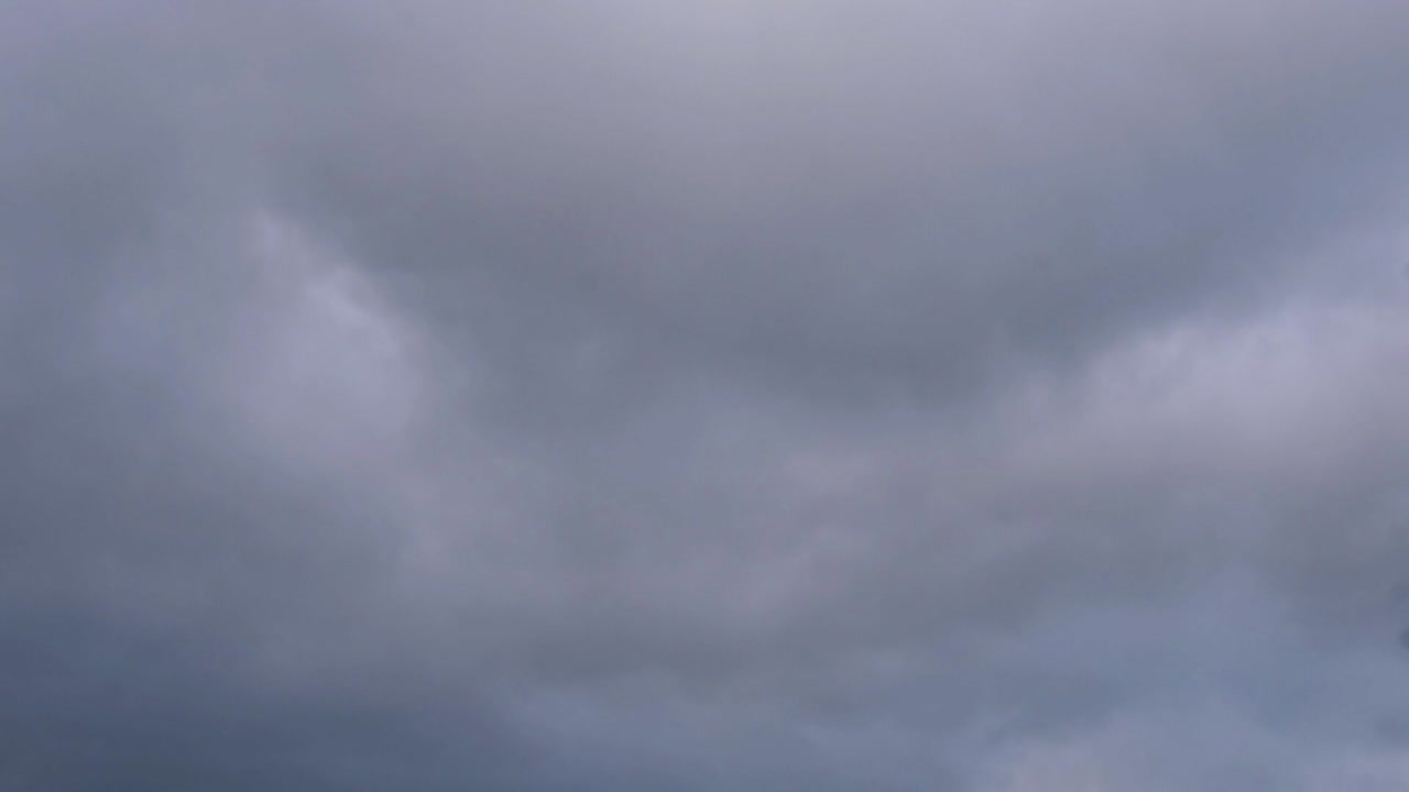 Time lapse of stormy gray and blue clouds passing by