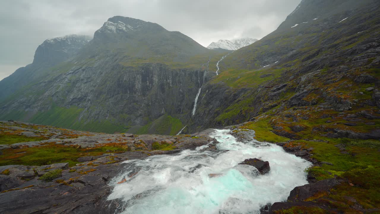 Stunning Waterfall in a Mountain Valley