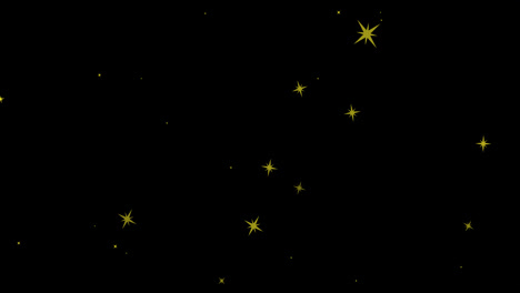 Animation-of-gold-stars-falling-on-black-background