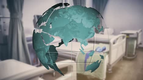 animation of globe and connections with data processing