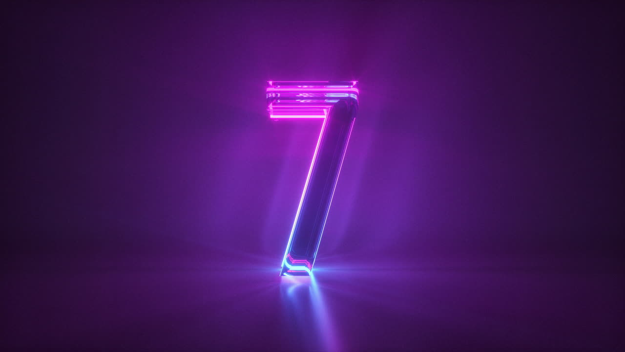 cuenta atrás abstracta, números de luz de neón de 10 a 1