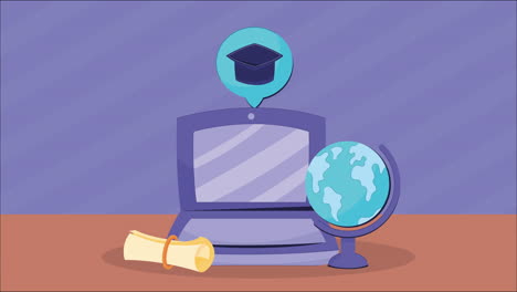 laptop computer with icon animation