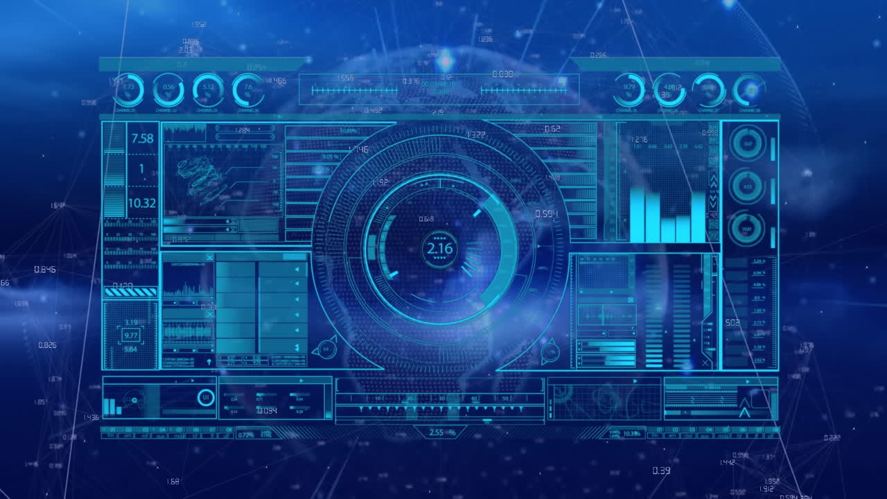 animación de redes de conexiones en todo el mundo y procesamiento de datos.
