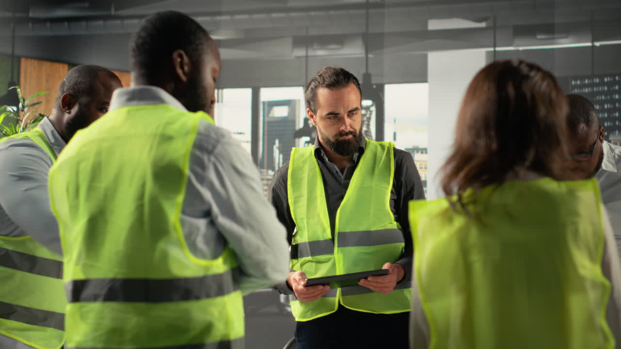 Vertical Video Colleagues in real estate and architecture working together on project design
