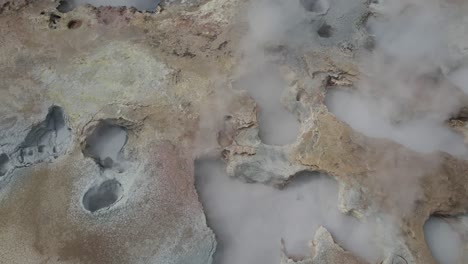 steamy geothermal springs in nature