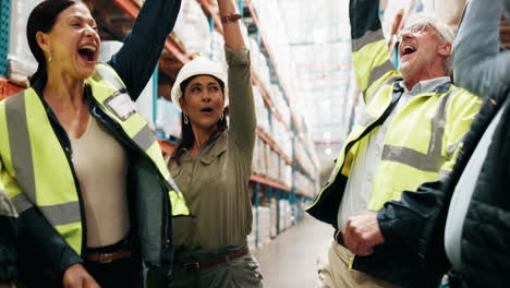 teamwork and collaboration in a warehouse setting