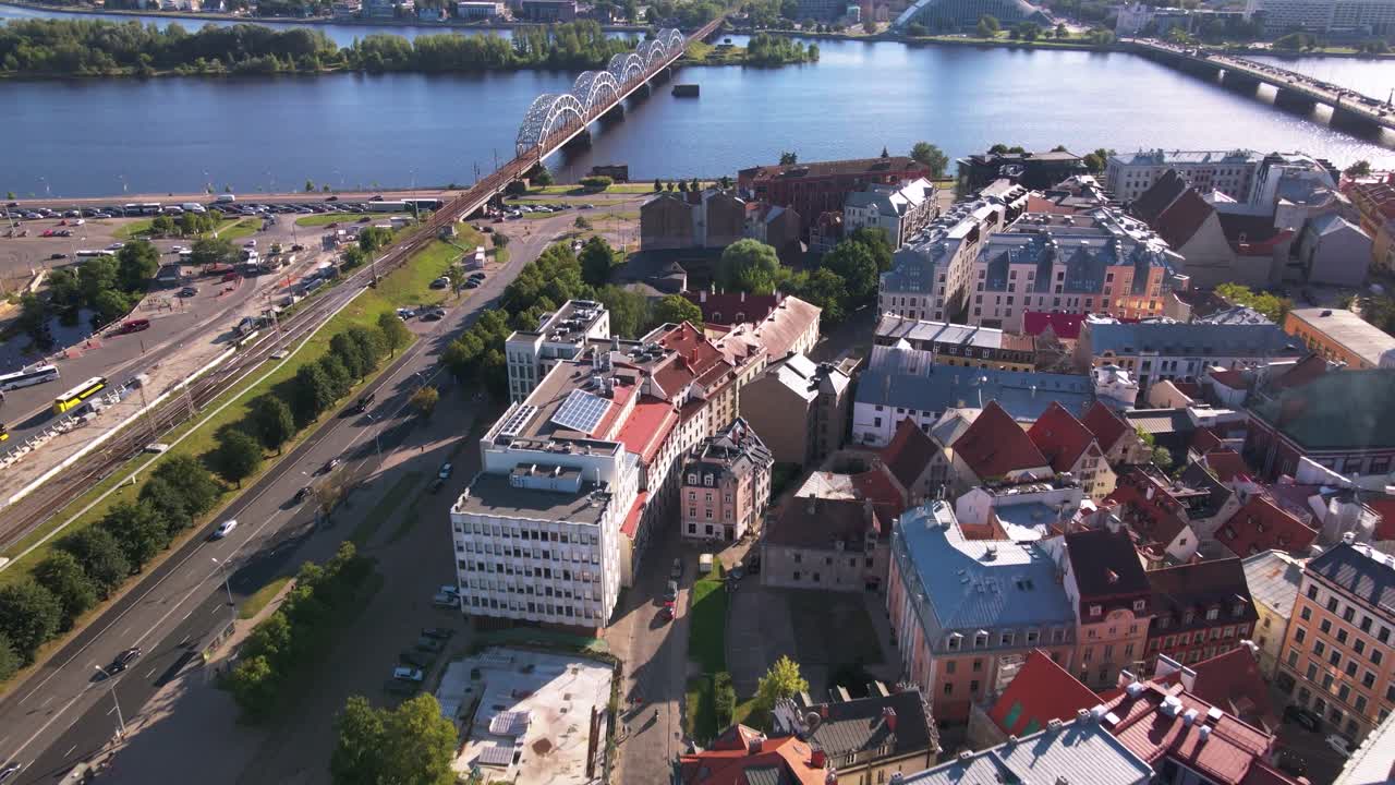 Aerial View of Riga Old Town, Latvia