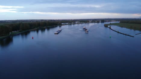 panerai freighter navigates the river in barendrecht, south holland