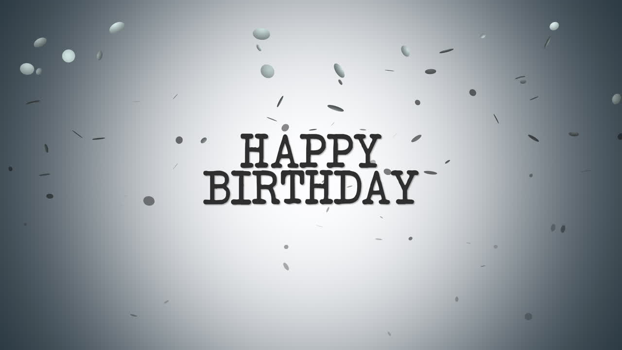 feliz cumpleaños con confeti de moscas y brillos