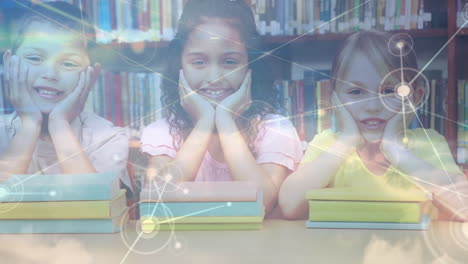 animación de redes de conexiones entre diversos escolares