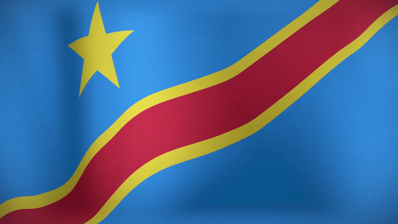 animación de la bandera móvil de la república democrática del congo ondeando
