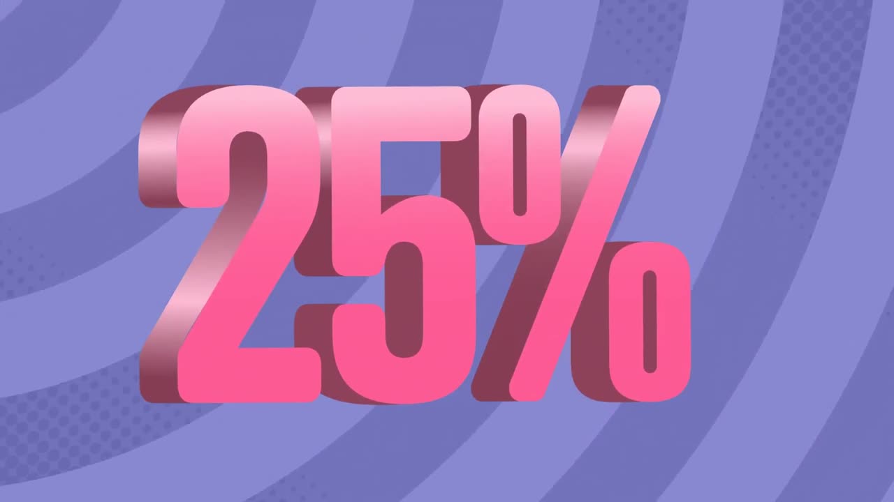 animación de 25 números con percentil sobre patrón circular contra fondo azul