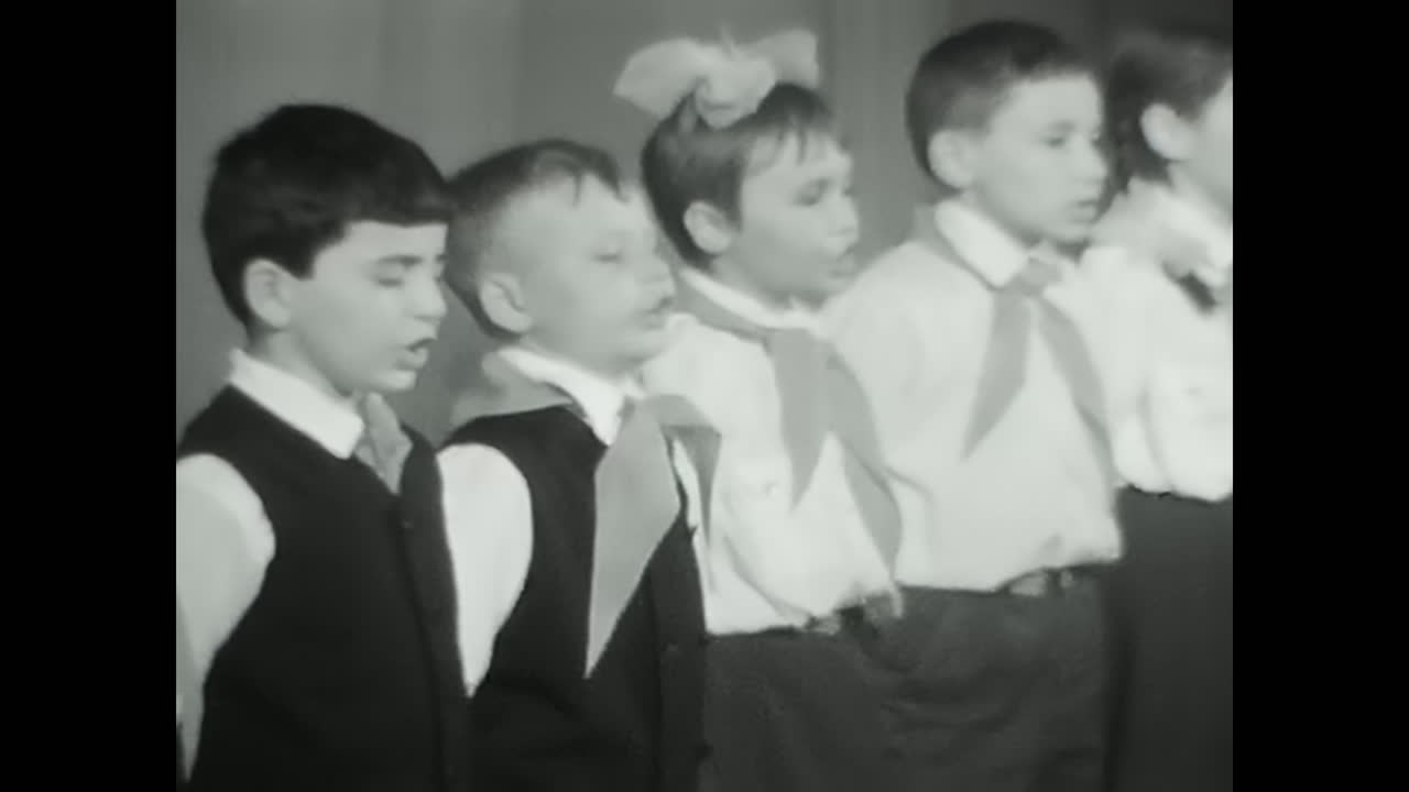 A Group of Young Pioneers Standing Together. CIRCA USSR 1970: A Group of Young Pioneers Standing Together