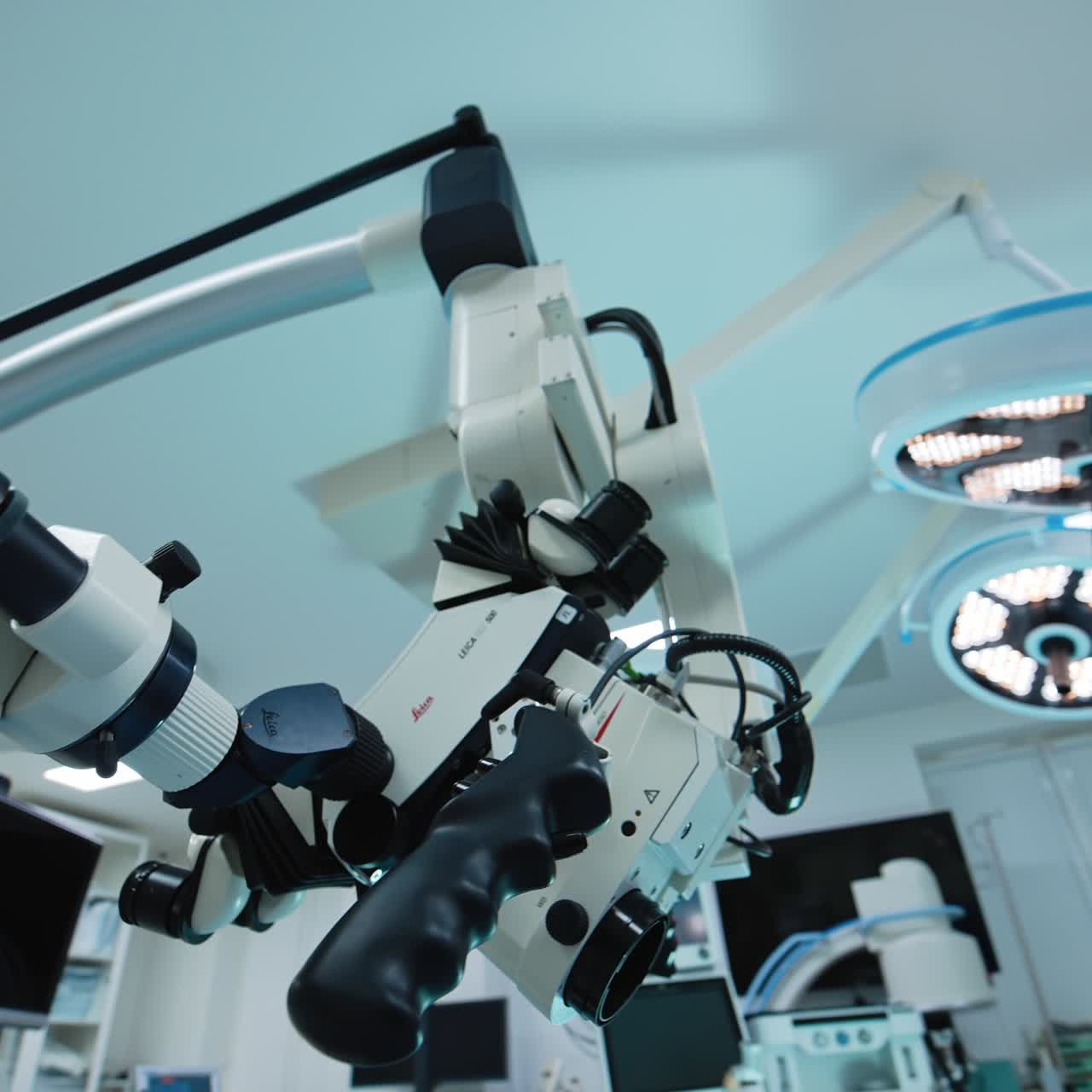 Neurosurgery hospital equipment. Modern surgical operating room