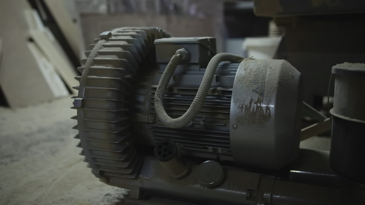 Close-up of an industrial electric motor