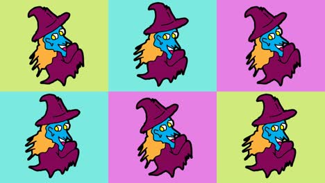 kids drawing pop art seamless background with theme of witch