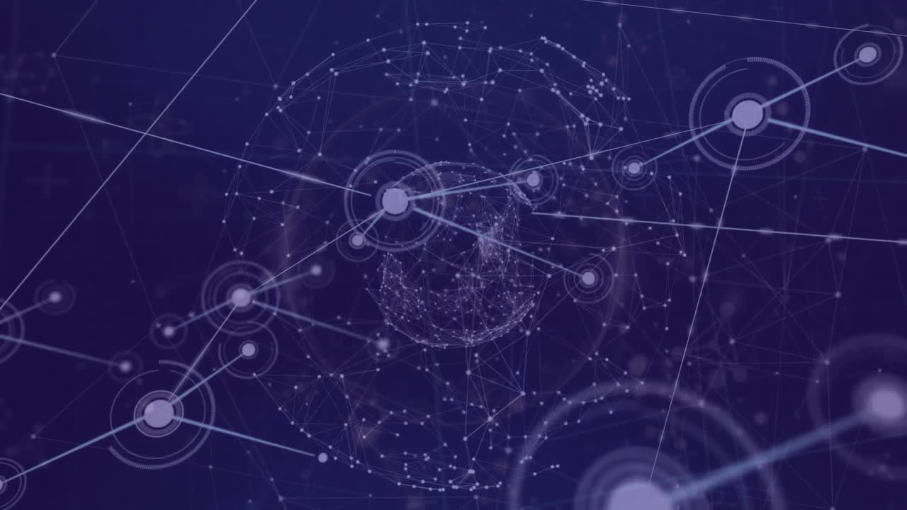 Animation of network of connections on black background