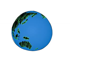 animation of globe spinning on white background