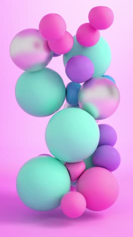 abstract composition of floating pastel spheres