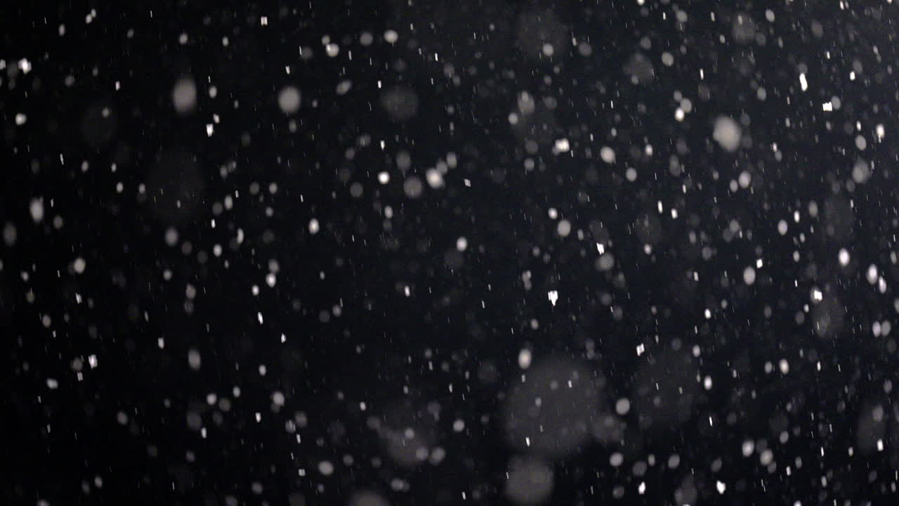 Falling Snow Against A Night Sky - Winter. - static shot