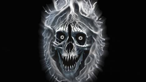 A-Spooky-skull-head-ghost-loop-in-3840-on-2160-high-resolution