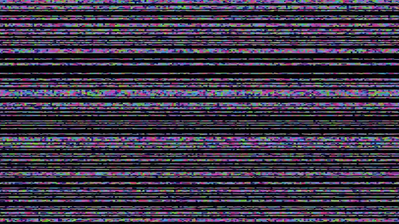 Digital Glitch and Static Noise Effect on Black Background