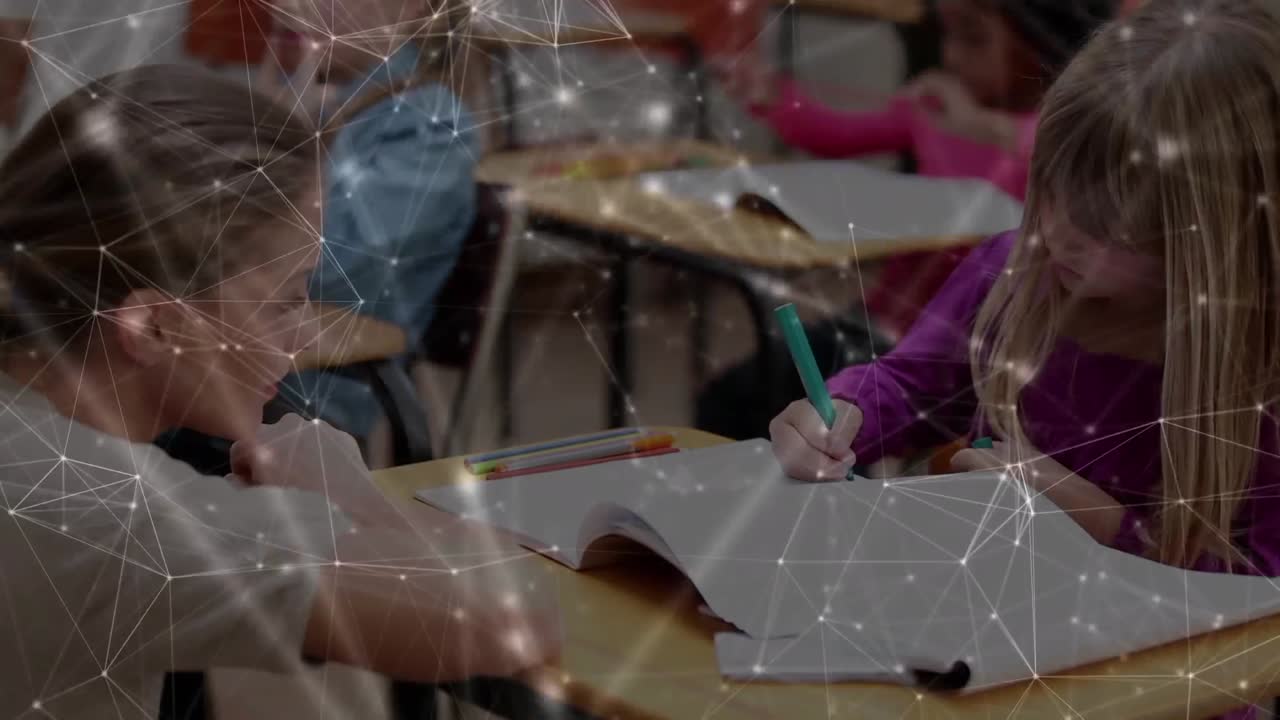 animación de la red de conexiones sobre la escritura de maestras y escolares