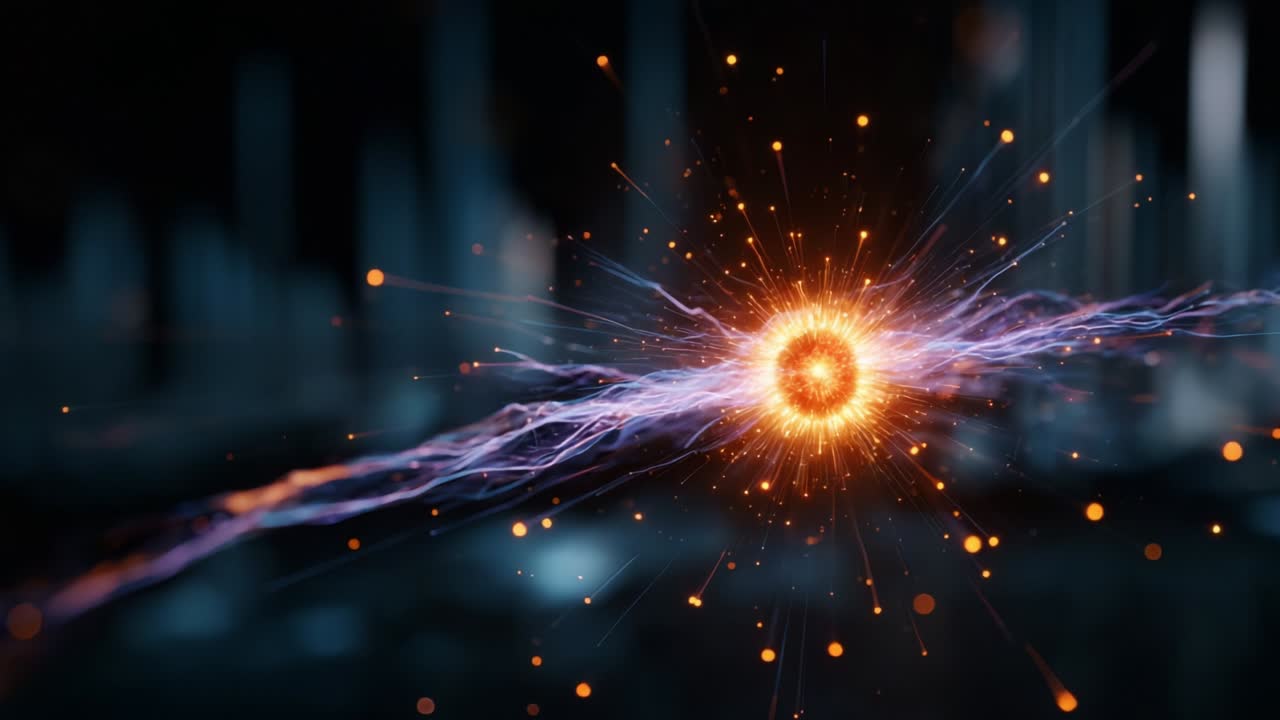 A captivating representation of a vibrant energy burst, showcasing vivid colors and dynamic movement, illustrating the mesmerizing power of light and energy as they intertwine in a stunning visual spectacle