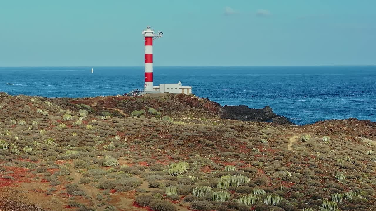 Explore the lighthouse on the coast of Tenerife, Spain, overlooking the sea