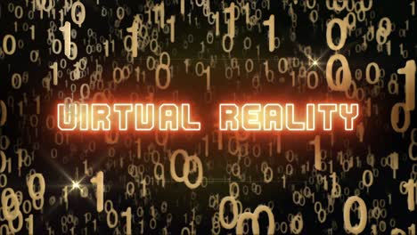 golden internet virtual reality with digital code