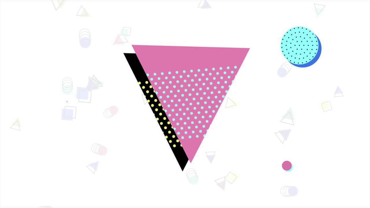 기하학적 원과 삼각형이 있는 현대적인 스타일 패턴