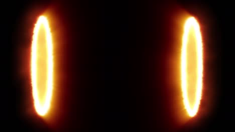 abstracto de energía rápida círculo de energía roja en fondo negro. puerta de portal de fuego de fantasía o teletransporte futurista. animación 3d. flujo de brillo agujero de llama. elemento de luz de forma redonda.