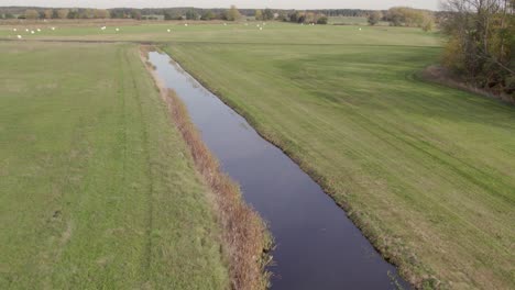 drone footage of place called uetz in brandenburg, germany