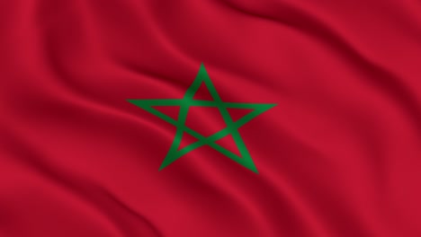flag of morocco smooth wavy animation. the official flag of the kingdom of morocco flutters in the wind. loop ready. 3d render, 60fps.