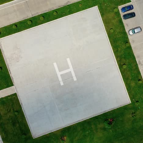 helicopter landing site. aerial view of a large modern industrial factory