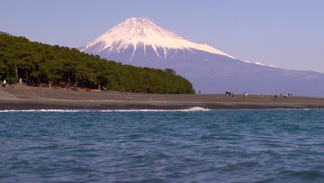 medium shot of iconic mount fuji in japan