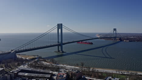 aerial view of the verrazano-narrows bridge
